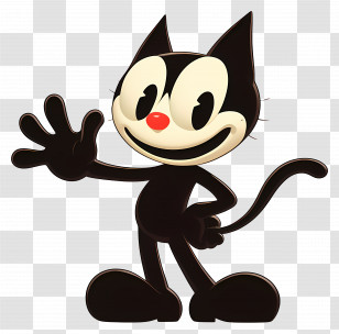 Felix The Cat - Classic Cartoon Cat Transparent PNG