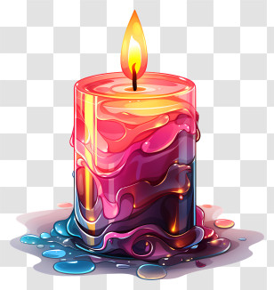 Candlelight - Colorful Melting Candle Transparent PNG