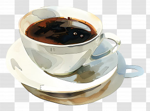 Cup Of Coffee - Cup Of Coffee With Saucer Illustration Transparent PNG
