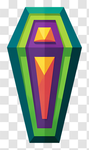 Spooky Bursting Coffin - Colorful Coffin Illustration For Halloween Transparent PNG