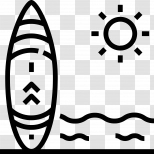 Surfboard - Surfboard And Sun Icon For Beach Activities Transparent PNG