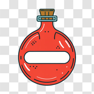 Health Bottle - Red Potion Bottle Fantasy Illustration Transparent PNG