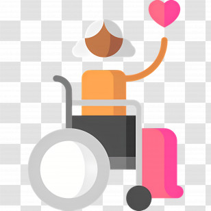 Disabled People - Person In Wheelchair With Heart Symbol Transparent PNG