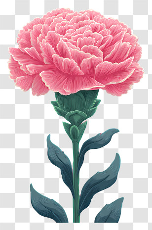 Pink Floral Art - Beautiful Pink Carnation Flower Transparent PNG