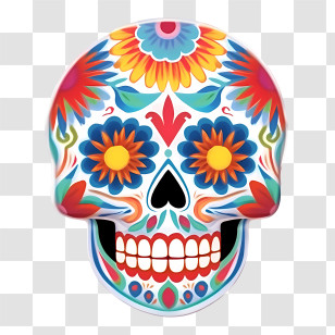 Day Of The Dead
 - Colorful Sugar Skull For Day Of The Dead Festival Transparent PNG