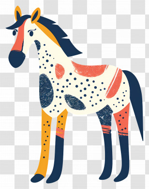 Cartoon Horse - Colorful Cartoon Horse Illustration Transparent PNG