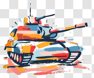 Cartoon Tank - Colorful Artistic Tank Illustration Transparent PNG