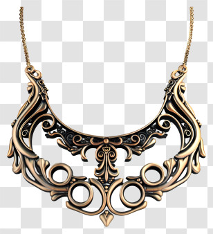 Necklace Jewelry - Ornate Gold Necklace Transparent PNG