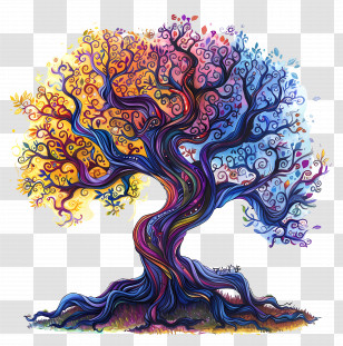 Tree - Colorful Artistic Tree Artwork Transparent PNG