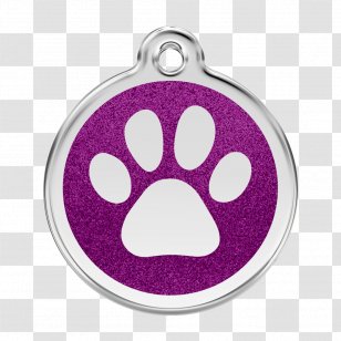 Dog Dingo Pet Tag Cat - Magenta - Red Paw Transparent PNG