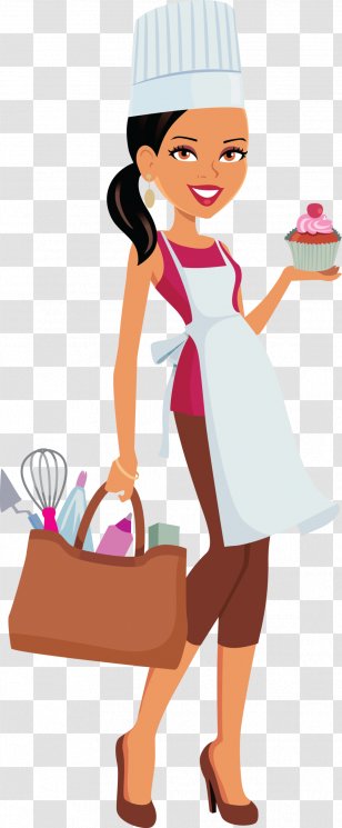 Cupcake Chef Woman - Cartoon Transparent PNG