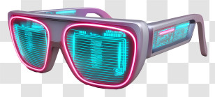 Futuristic Sunglasses - Futuristic Neon Glasses Transparent PNG