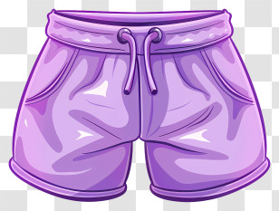 Cartoon Shorts - Shiny Purple Shorts With Pockets For Activewear Transparent PNG