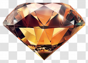 3d Diamond - Amber Diamond Jewel Illustration Transparent PNG