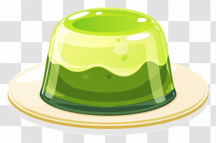 Gelatin Dessert - Green Jelly Dessert On A Plate Transparent PNG