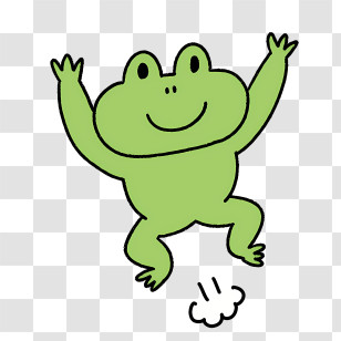 Cartoon - Jumping Green Frog Cartoon Illustration Transparent PNG