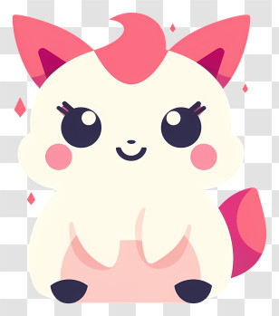 Kawaii - Cute Pink Cartoon Animal Transparent PNG