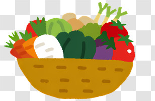 Icon - Basket Of Fresh Vegetables Illustration Transparent PNG