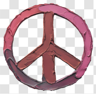 Peace Sign - Peace Symbol Created With Textured Paint Transparent PNG