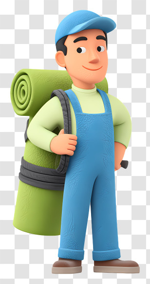 Worker Doing Carpet Cleaning - Man Ready For Hiking With Backpack Transparent PNG
