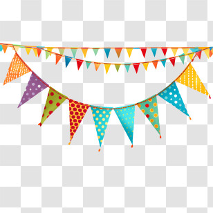 String Garland - Colorful Triangle Party Bunting Decoration Transparent PNG
