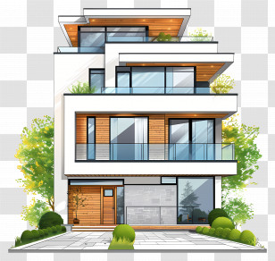 Modern House - Modern House Sketch With Contemporary Design Transparent PNG