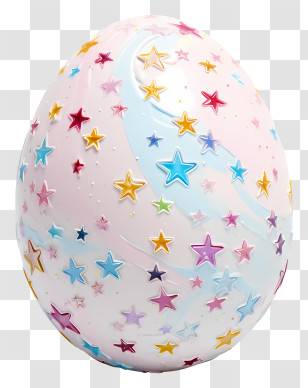 Easter Egg - Decorative Pastel Egg With Star Patterns Transparent PNG