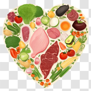 World Food Day - Heart Shape Composed Of Food Ingredients Illustration Transparent PNG
