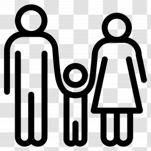 Family - Family Stick Figure Outline Symbol Transparent PNG