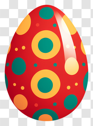 Easter Eggs - Colorful Polka Dot Easter Egg Design Transparent PNG