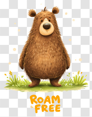 Roam Free - Cartoon Bear Roam Free Transparent PNG
