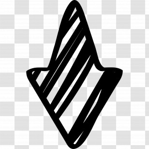 Sketch Arrow - Black Striped Down Arrow Transparent PNG