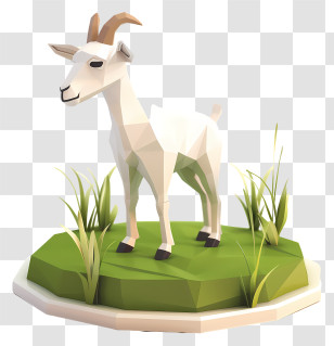 Goat - Cartoon Goat In Pasture Transparent PNG