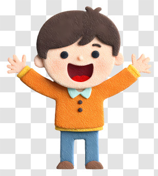 Boy Feeling Cheerful - Happy Boy With Open Arms Transparent PNG