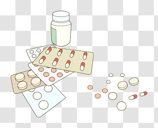 Cartoon - Various Medicine Pills And Tablets Transparent PNG