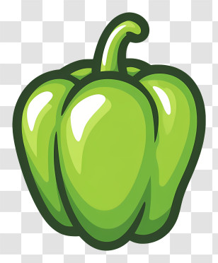 Green Vegan Symbol - Green Bell Pepper Cartoon Transparent PNG