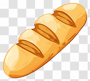 French Bread - Golden Brown Cartoon Loaf Of Bread Illustration Transparent PNG