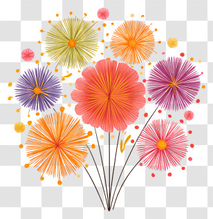 Abstract Fireworks - Colorful Fireworks Display Transparent PNG