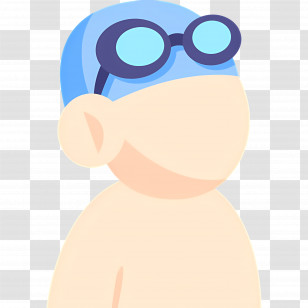 Swimmer - Cartoon Swimmer With Goggles And Cap Transparent PNG