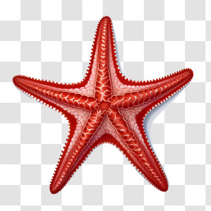 Starfish - Red Starfish With Detailed Texture Transparent PNG