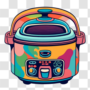 Rice Cooker - Colorful Kitchen Cooker With Modern Design Transparent PNG