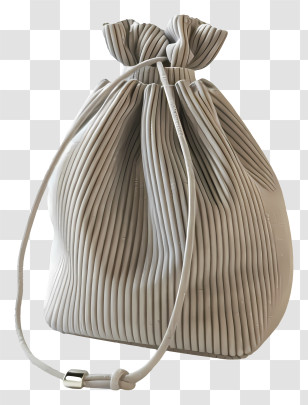Pouch Bag - Gray Pleated Drawstring Bag Transparent PNG