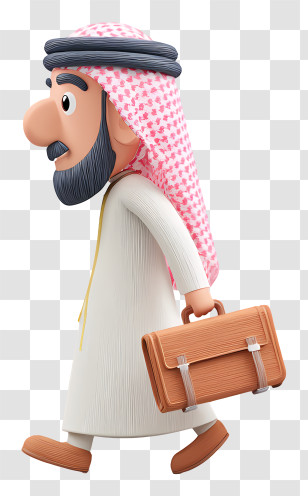 Arab Businessman Going To Work - Man Walking With Briefcase Transparent PNG