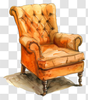 Rich Chair - Vintage Comfortable Armchair Transparent PNG