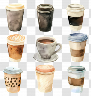 Coffee Cup - Watercolor Coffee Cups Illustration Transparent PNG