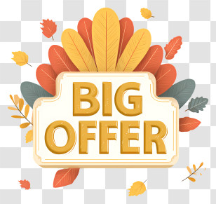 Big Offer - Big Offer Autumn Badge Transparent PNG