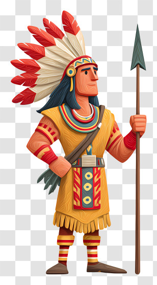 Indian Indigenous Warrior - Tribal Warrior With Spear Transparent PNG