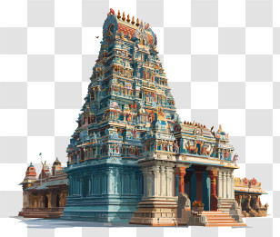 Kapaleeshwarar Temple - Ornate Hindu Temple Gopuram Illustration Transparent PNG