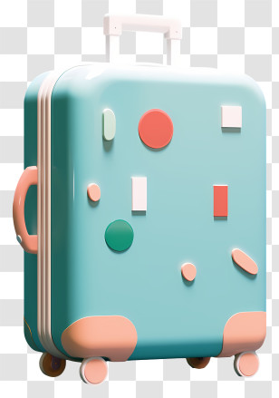 Blue Suitcase - Decorative Blue Suitcase With Abstract Design Transparent PNG
