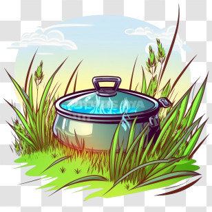 Summer Camp
 - Cooking Pot In The Grass Transparent PNG